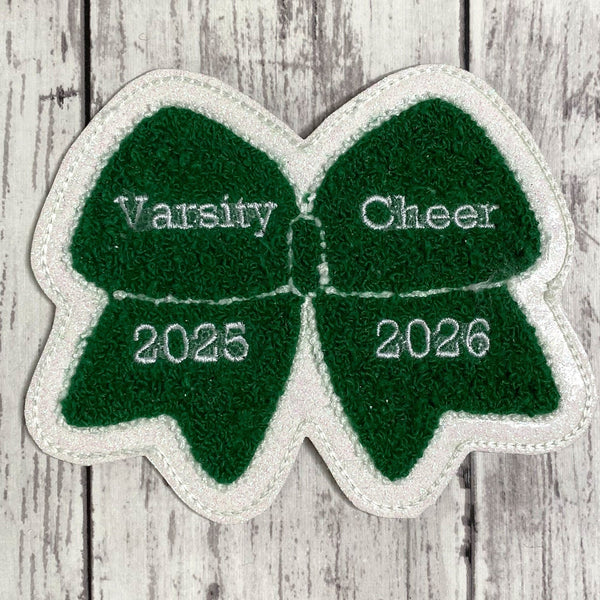 Chenille Cheer Bow Letterman Jacket Patch