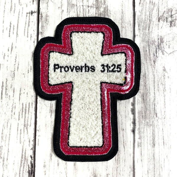 Chenille Cross Letterman Jacket Patch