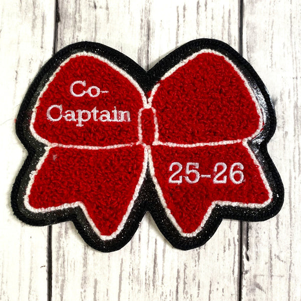 Chenille Cheer Bow Letterman Jacket Patch