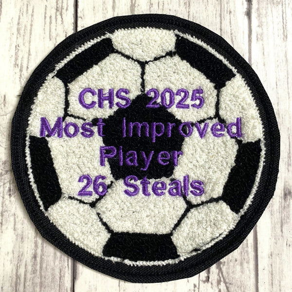 Chenille Soccer Ball Letterman Jacket Patch
