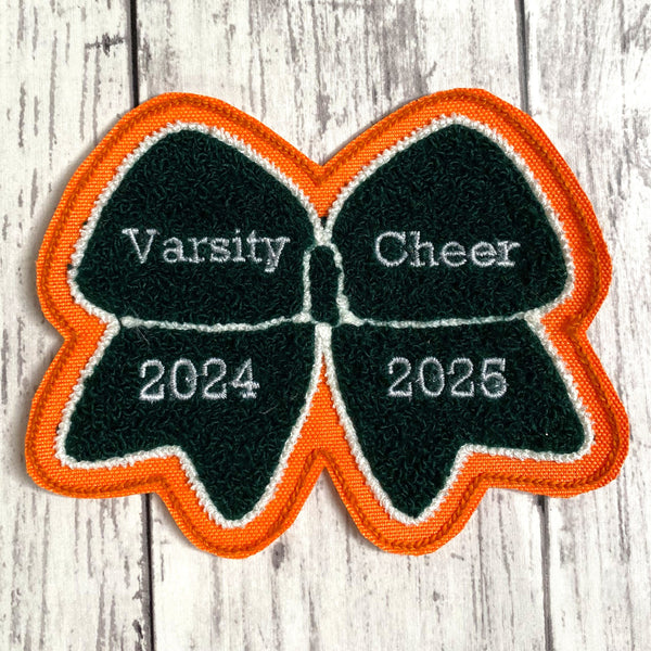 Chenille Cheer Bow Letterman Jacket Patch