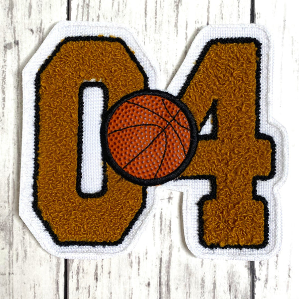 Chenille Jersey Number With Basketball Letterman Jacket Patch