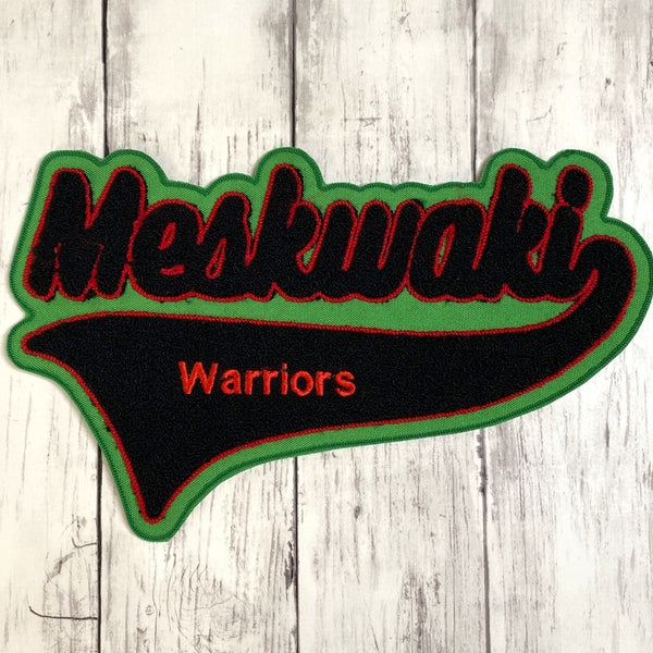 Chenille Name Letterman Jacket Patch with Tail
