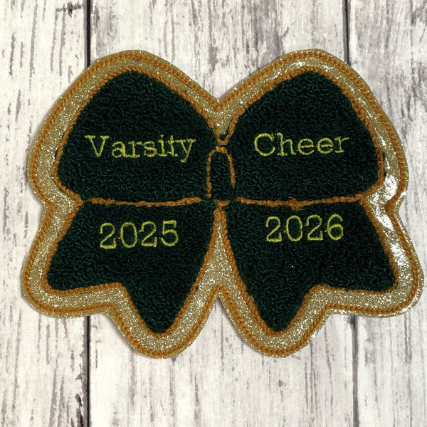 Chenille Cheer Bow Letterman Jacket Patch