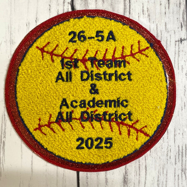 Personalized Chenille Softball Letterman Jacket Patch