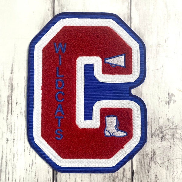 Chenille Varsity Letter With Achievement Patches