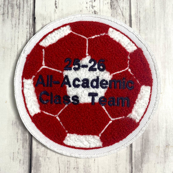 Chenille Soccer Ball Letterman Jacket Patch