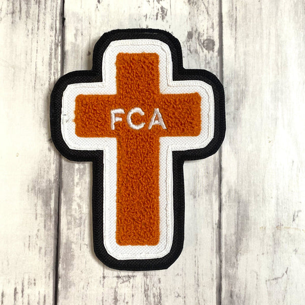 Chenille Cross Letterman Jacket Patch