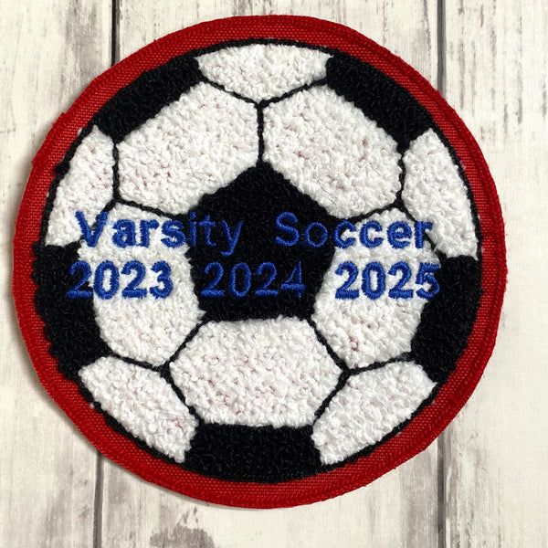 Chenille Soccer Ball Letterman Jacket Patch