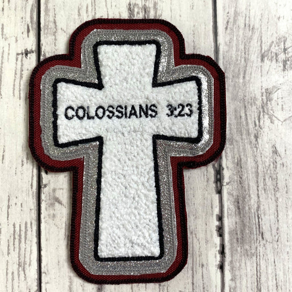 Chenille Cross Letterman Jacket Patch