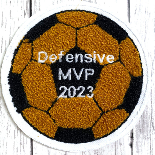 Chenille Soccer Ball Letterman Jacket Patch