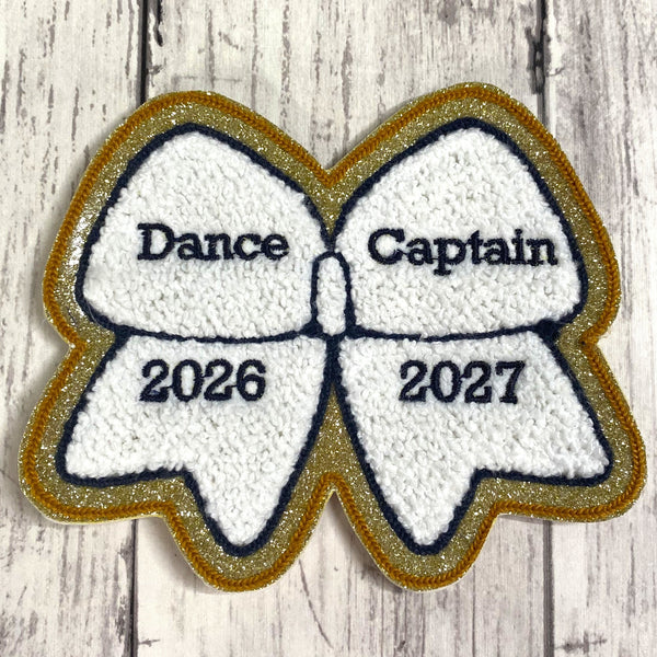 Chenille Cheer Bow Letterman Jacket Patch