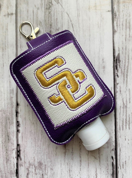 ITH Hand Sanitizer Holder snap tab embroidery design with monogram frame 