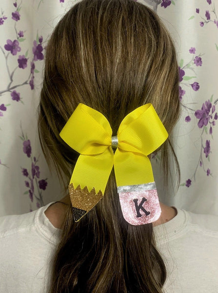 Personalized Pencil Hair Bow