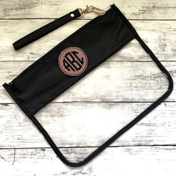 Personalized Black Clear Zipper Pouch