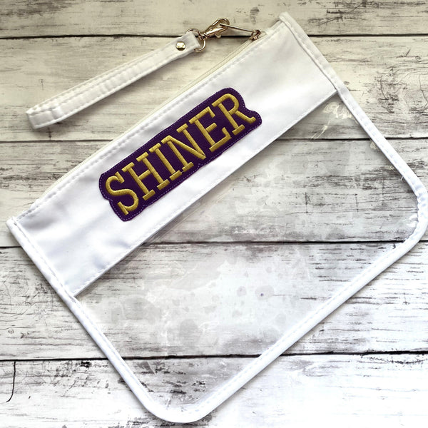 Personalized White Clear Zipper Pouch