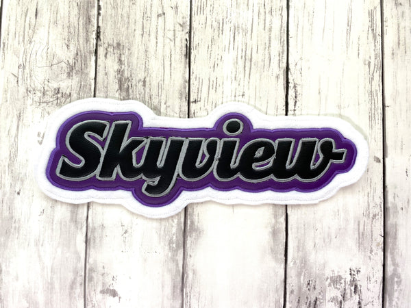 Vinyl Name Letterman Jacket Patch in Script Letters