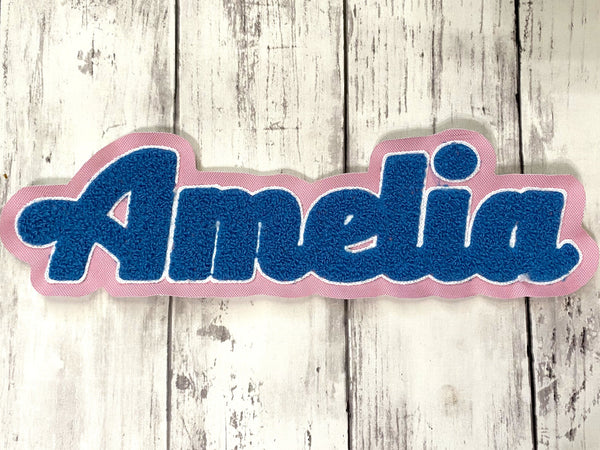 Chenille Name Letterman Jacket Patch Style #2