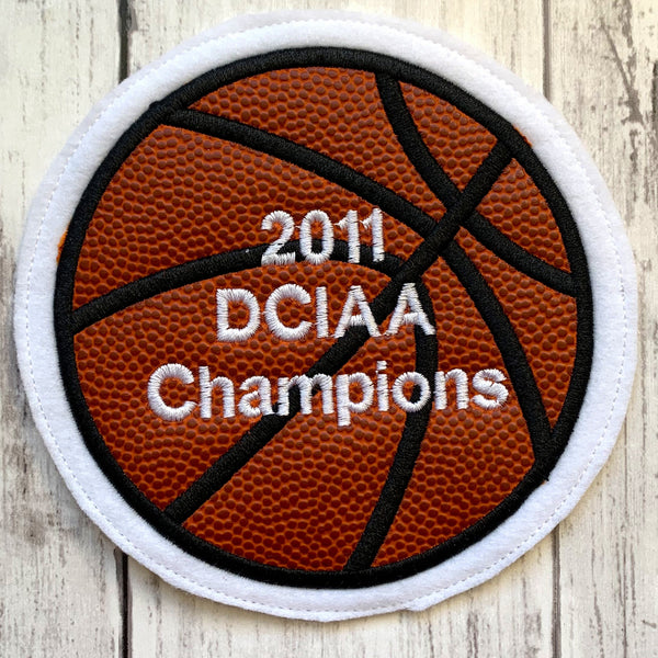 Vinyl Basketball Letterman Jacket Patch