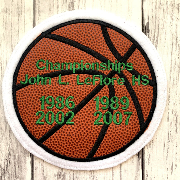 Vinyl Basketball Letterman Jacket Patch