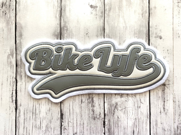 Vinyl Name Letterman Jacket Patch in With Small Tail