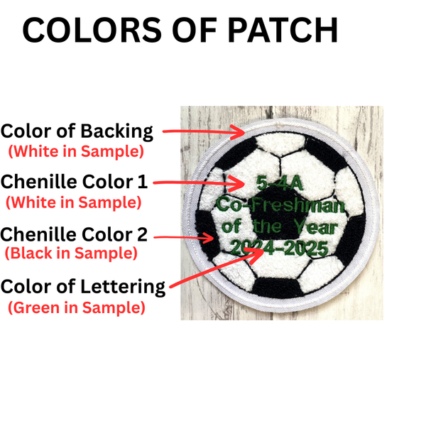Chenille Soccer Ball Letterman Jacket Patch