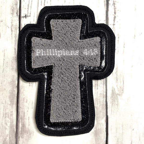 Chenille Cross Letterman Jacket Patch