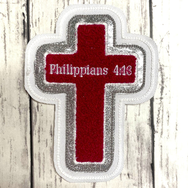 Chenille Cross Letterman Jacket Patch