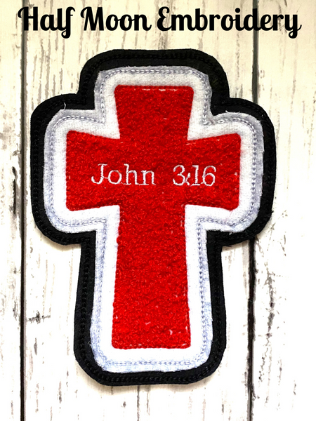 Chenille Cross Letterman Jacket Patch