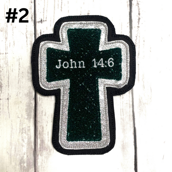 Chenille Cross Letterman Jacket Patch