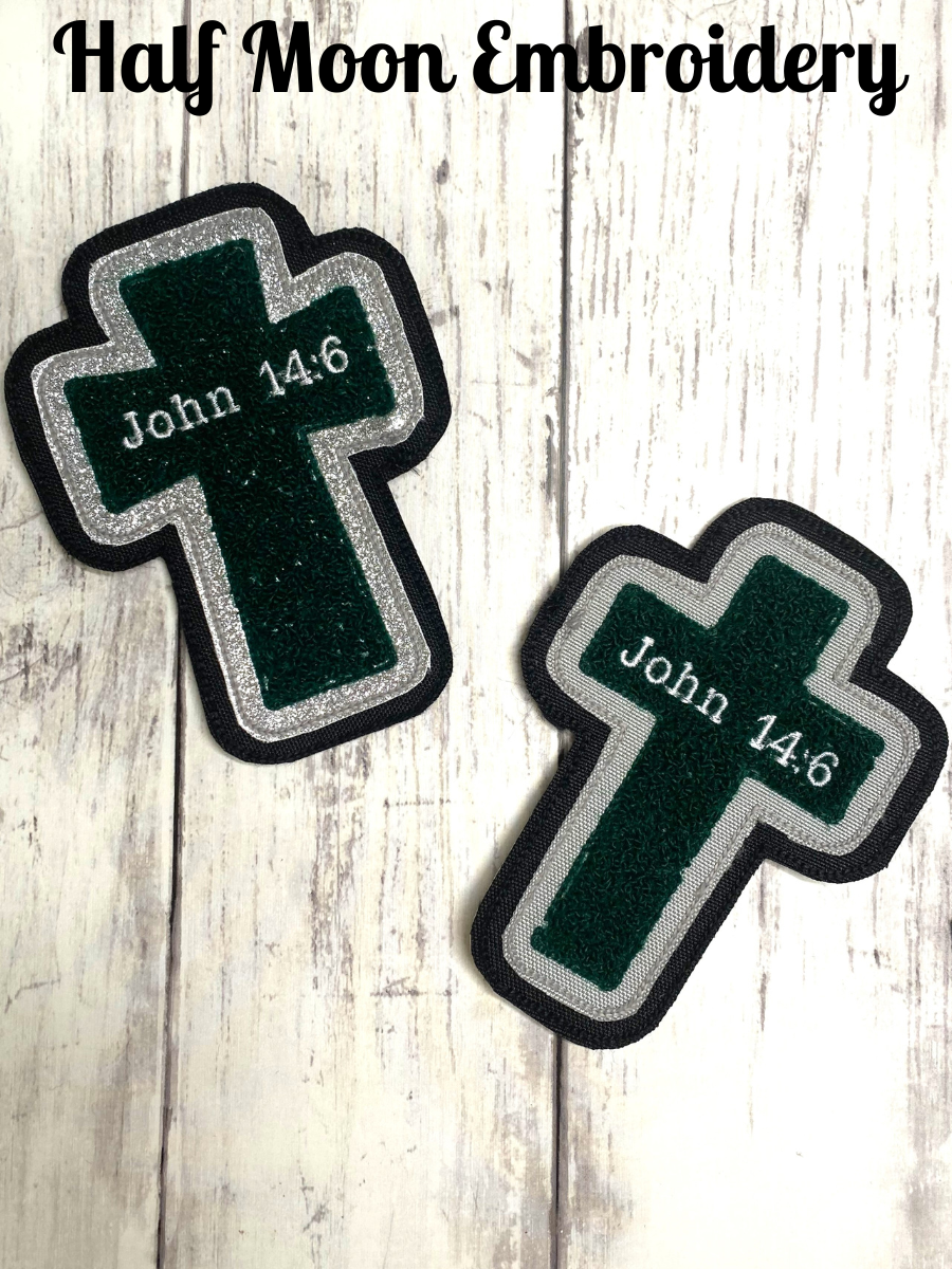Chenille Cross Letterman Jacket Patch