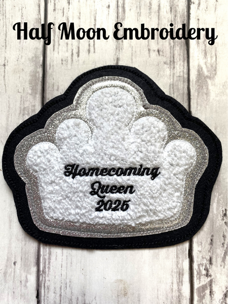 Personalized Chenille Crown Letterman Jacket Patch