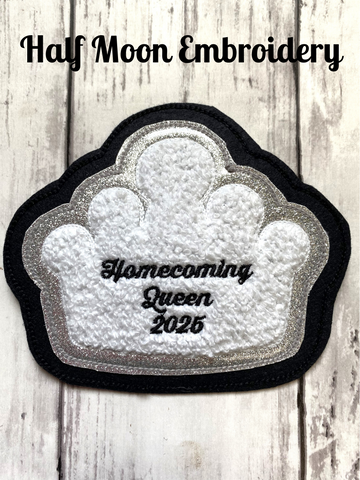 Personalized Chenille Crown Letterman Jacket Patch