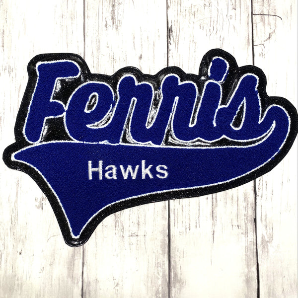 Chenille Name Letterman Jacket Patch with Tail