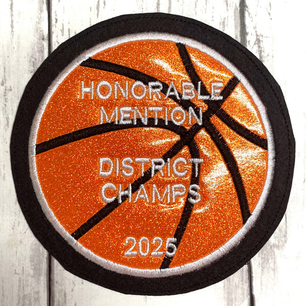 Vinyl Glitter Basketball Letterman Jacket Patch