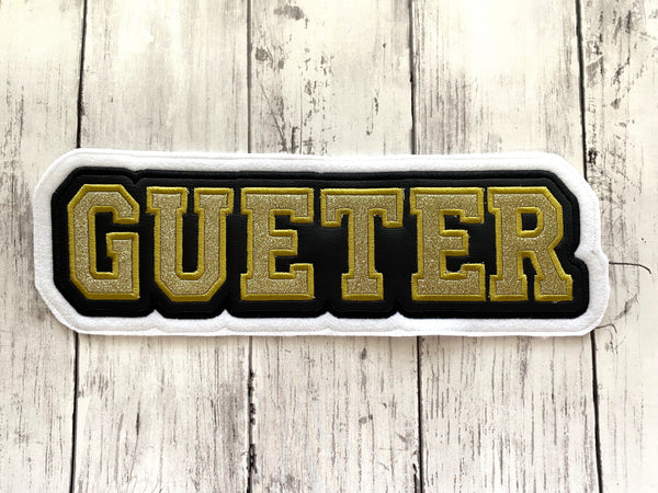 VINYL NAME LETTERMAN JACKET PATCH IN VARSITY COLLEGE