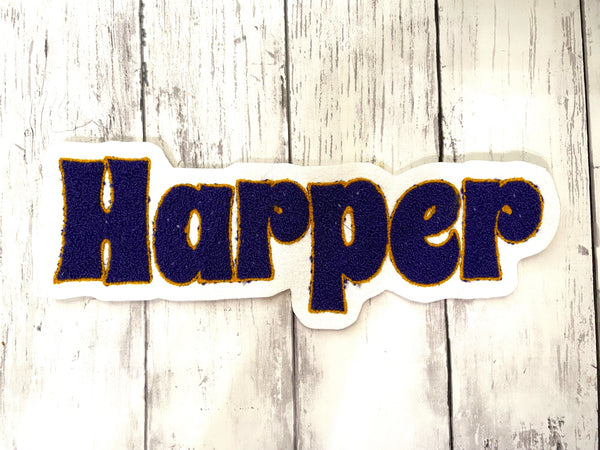 Chenille Name Letterman Jacket Patch Style #1