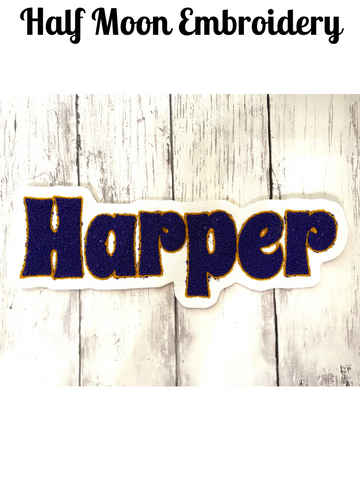 Chenille Name Letterman Jacket Patch Style #1
