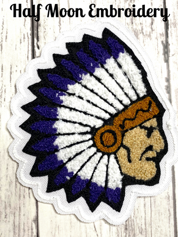 Shiner Comanche Head Chenille Letterman Jacket Patch