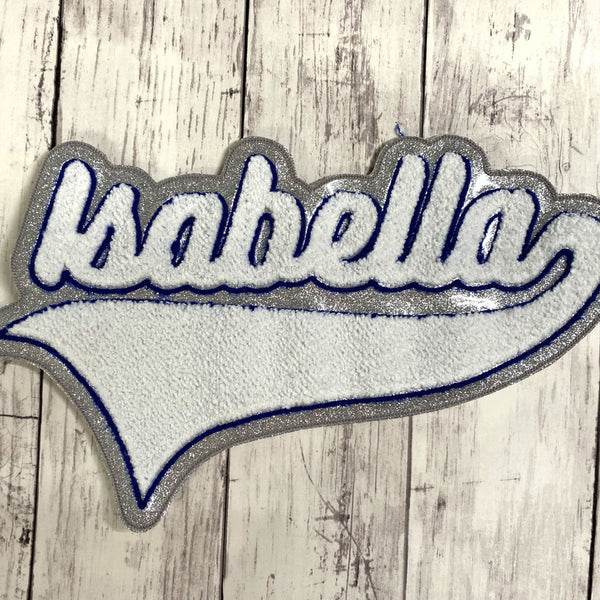 Chenille Name Letterman Jacket Patch with Tail