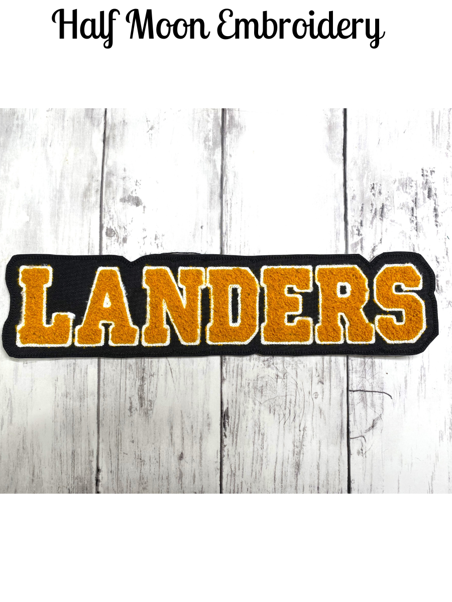 Chenille Name Letterman Jacket Patch in Varsity Letters