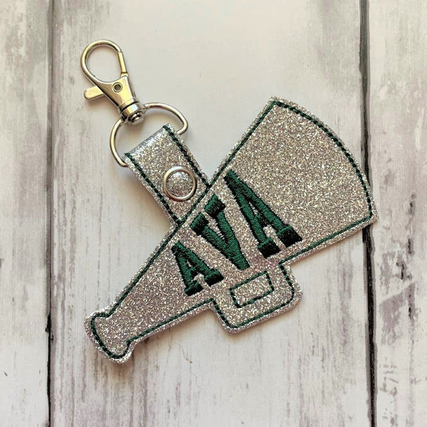 Personalized Glitter Cheer Key Chain Bag Tag