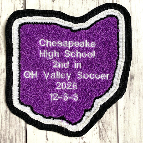Chenille State of Ohio Letterman Jacket Patch
