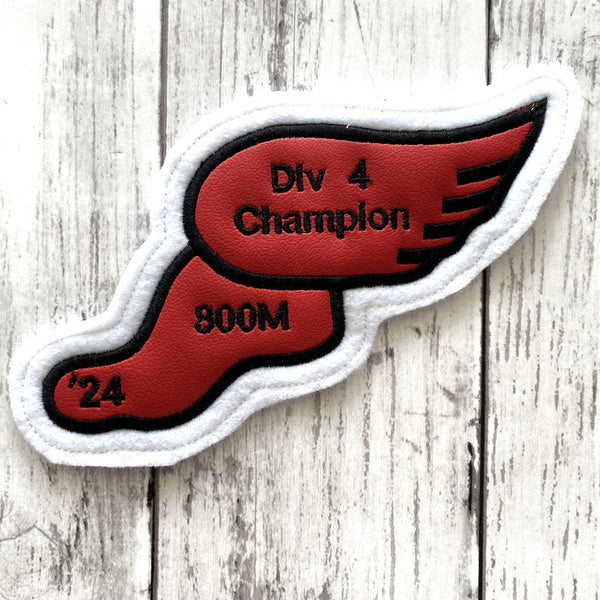 Vinyl Track & Field Letterman Jacket Patch