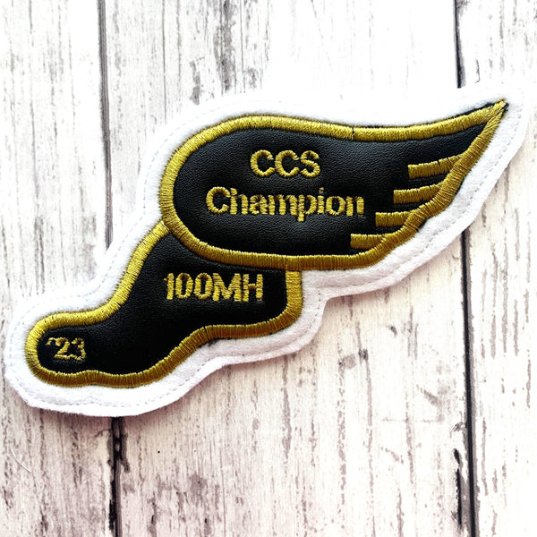 Vinyl Track & Field Letterman Jacket Patch