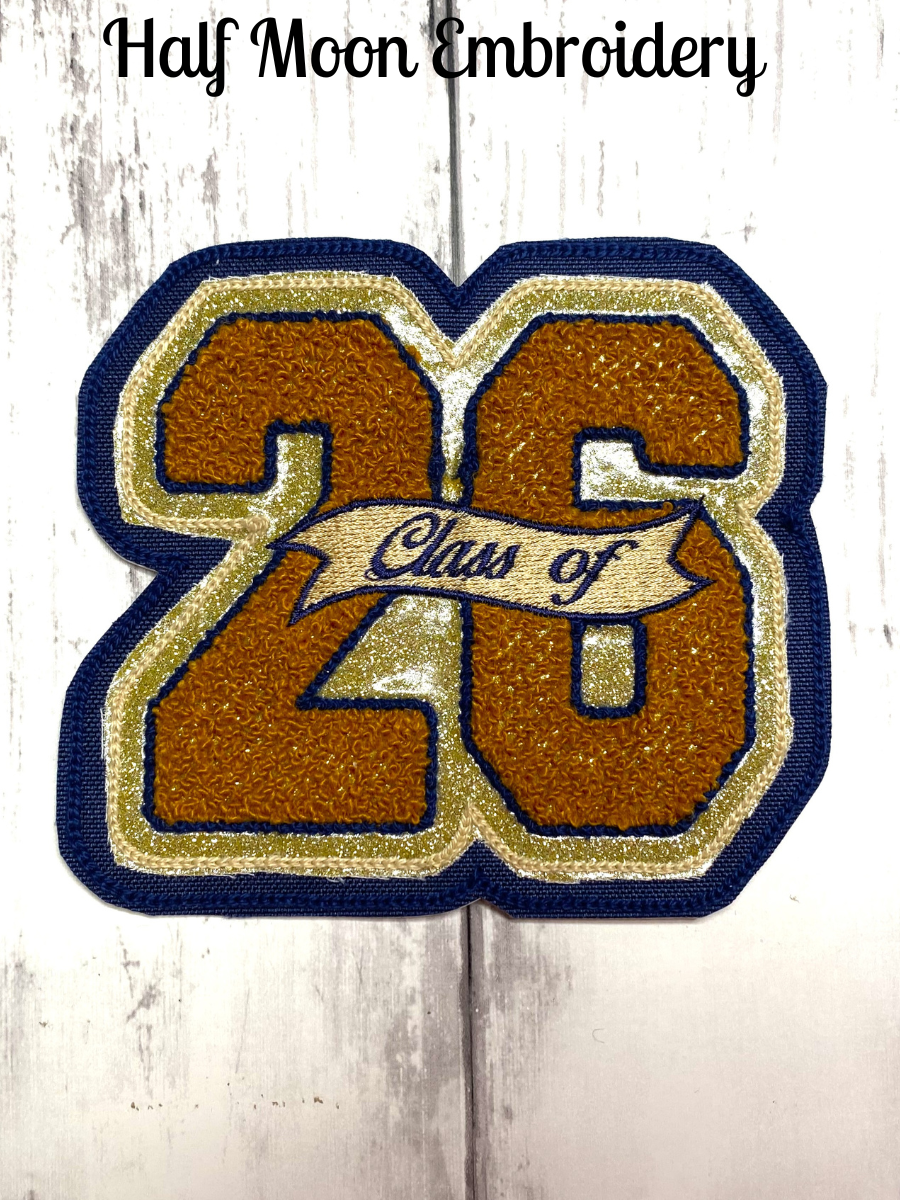 Chenille Graduation Year Letterman Jacket Patch 2-Digit