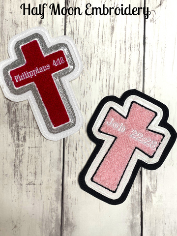 Chenille Cross Letterman Jacket Patch