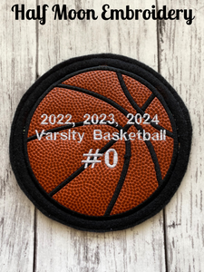 Vinyl Basketball Letterman Jacket Patch