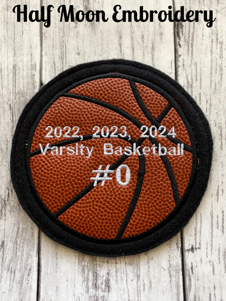 Vinyl Basketball Letterman Jacket Patch