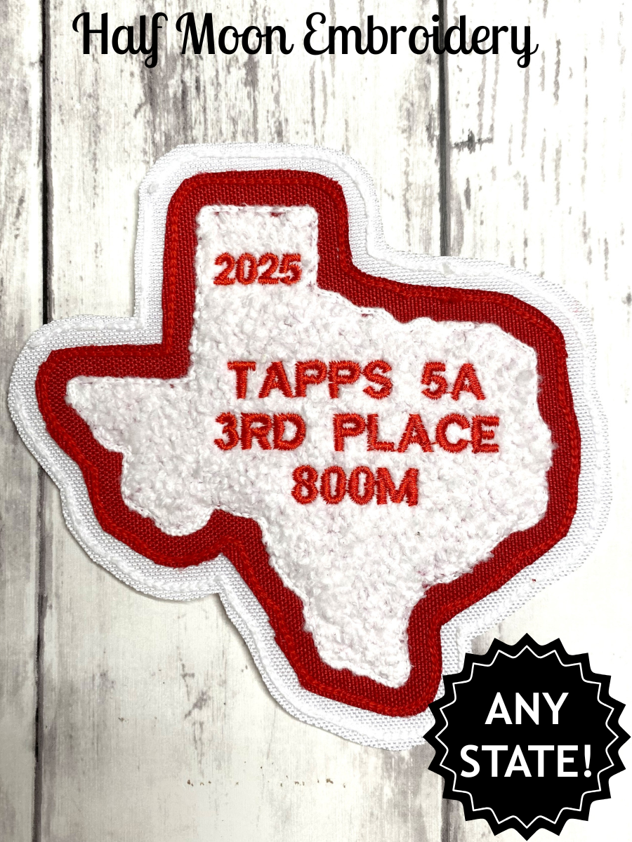 Chenille State of Texas Letterman Jacket Patch